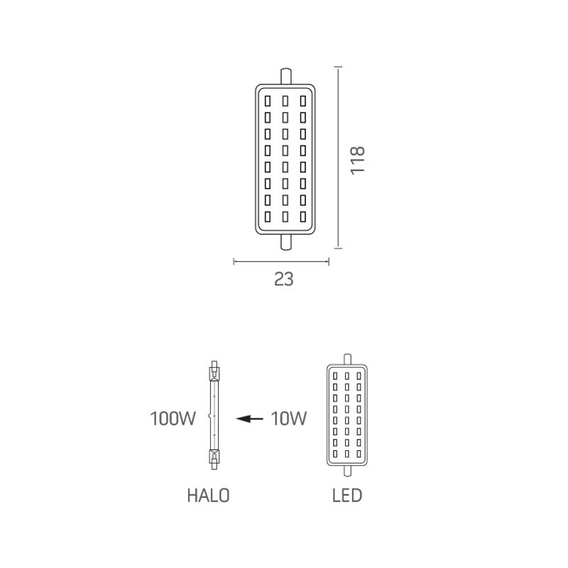 Lampadina LED R7s 10W 3000K - immagine 2