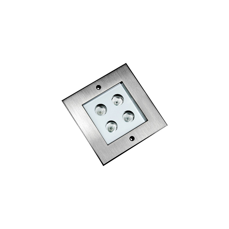 Faretto led da incasso quadrato a terra 4W IP67 3000K