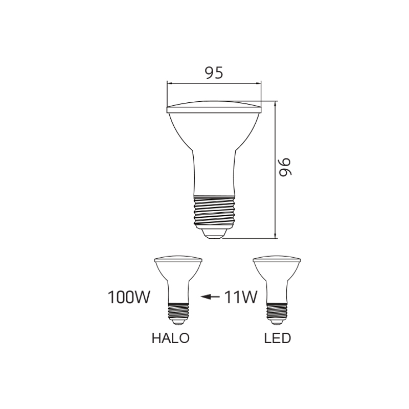 Lampadina LED PAR 30 11W 3000K - immagine 2