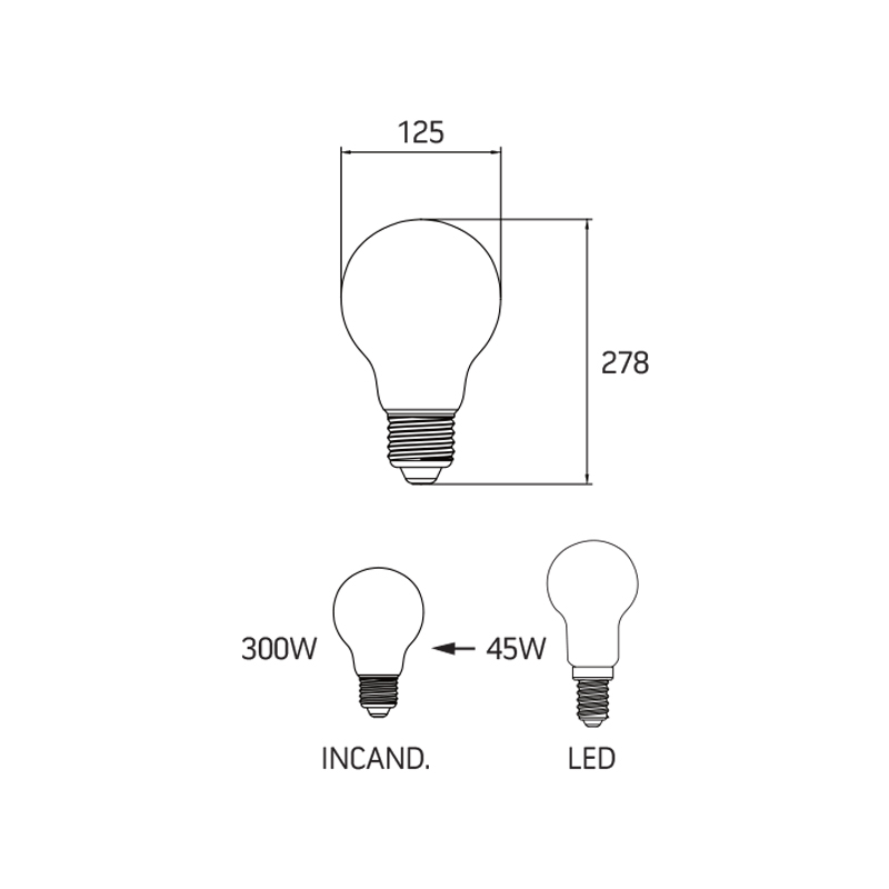 Lampadina LED industriale 45W E40 4000K - immagine 2